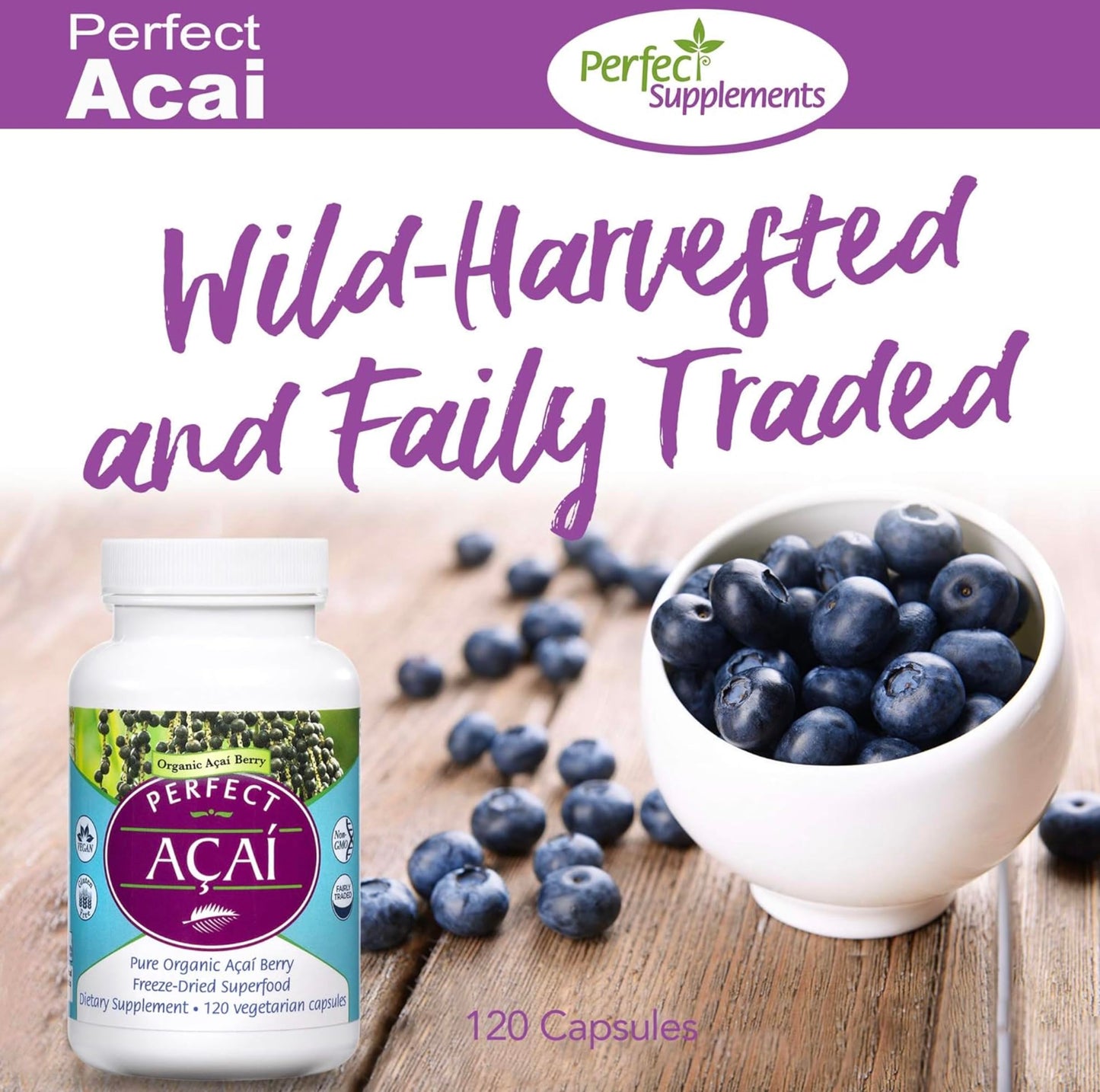 Perfect Supplements Perfect Acai Capsules, 120 Count