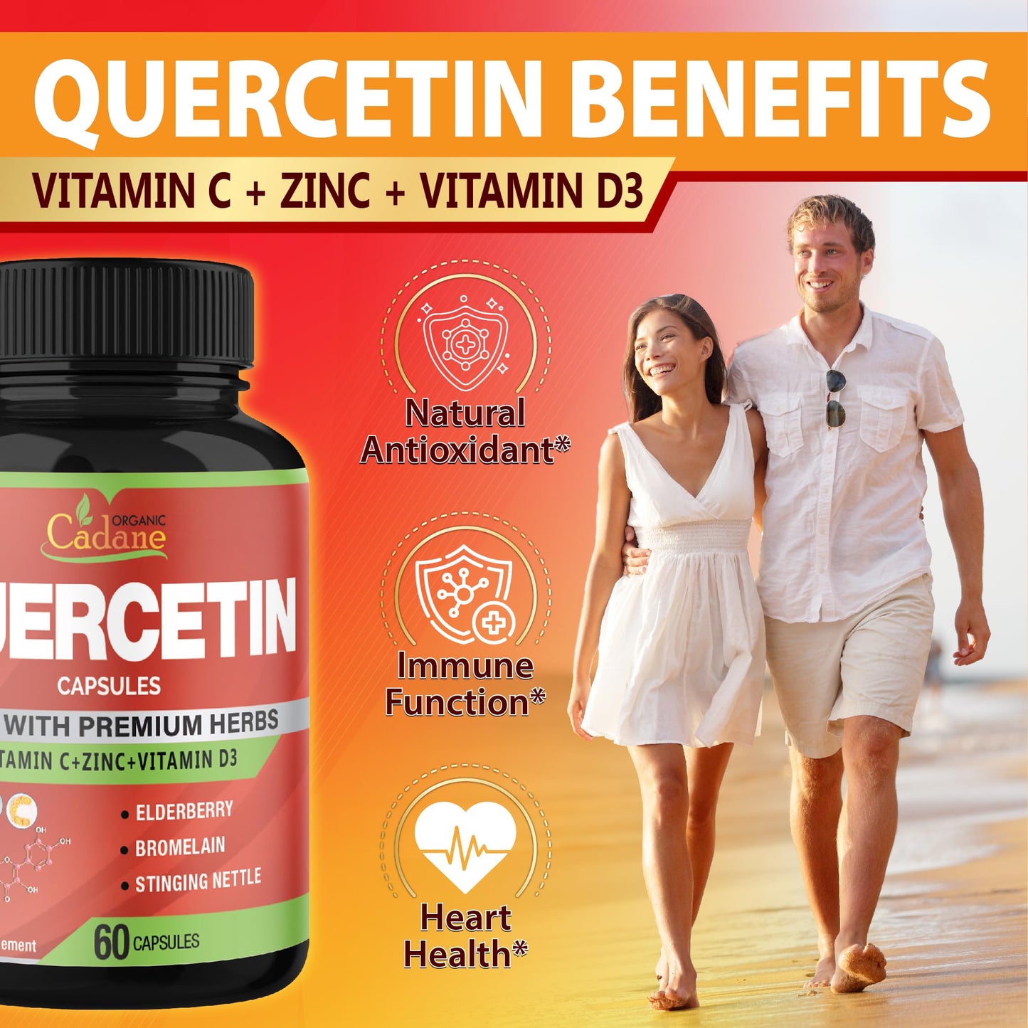 Organic Cadane Quercetin Extract Capsules 60 Capsules