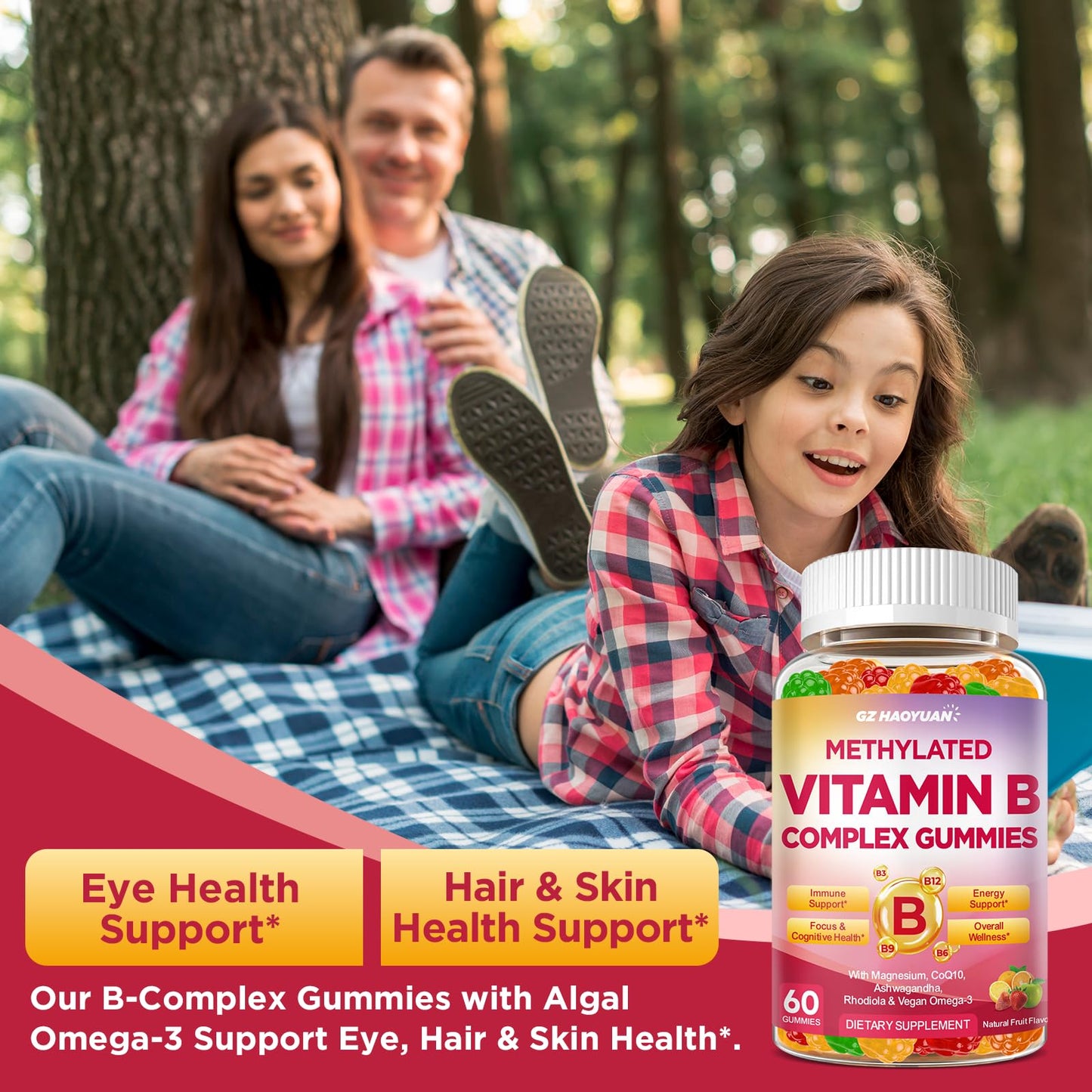 GZ HAOYUAN Methylated Vitamin B Complex Gummies 120 Count