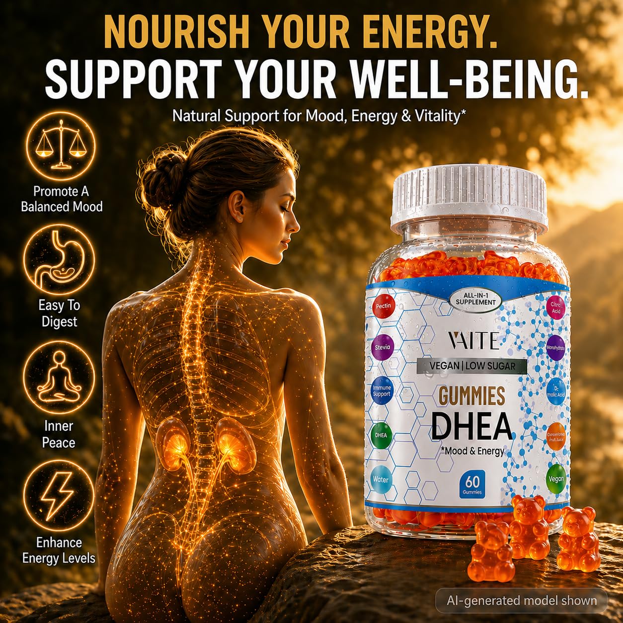 VAITE DHEA 50mg Gummies – 60 Chews