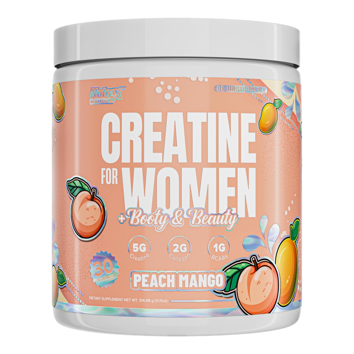Nutrex Research Creatine for Women Booty & Beauty – Peach Mango Powder 13 oz