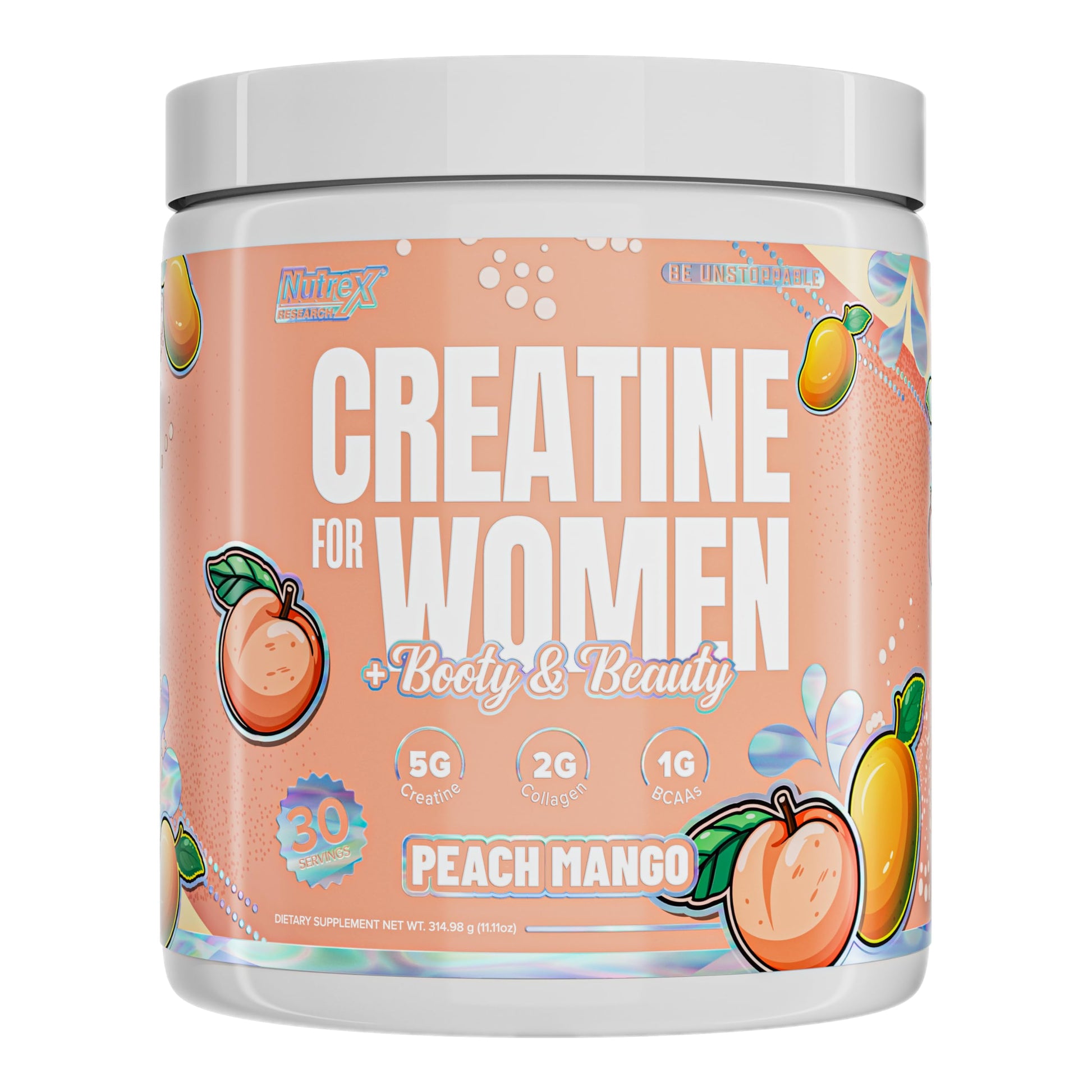 Nutrex Research Creatine for Women Booty & Beauty – Peach Mango Powder 13 oz
