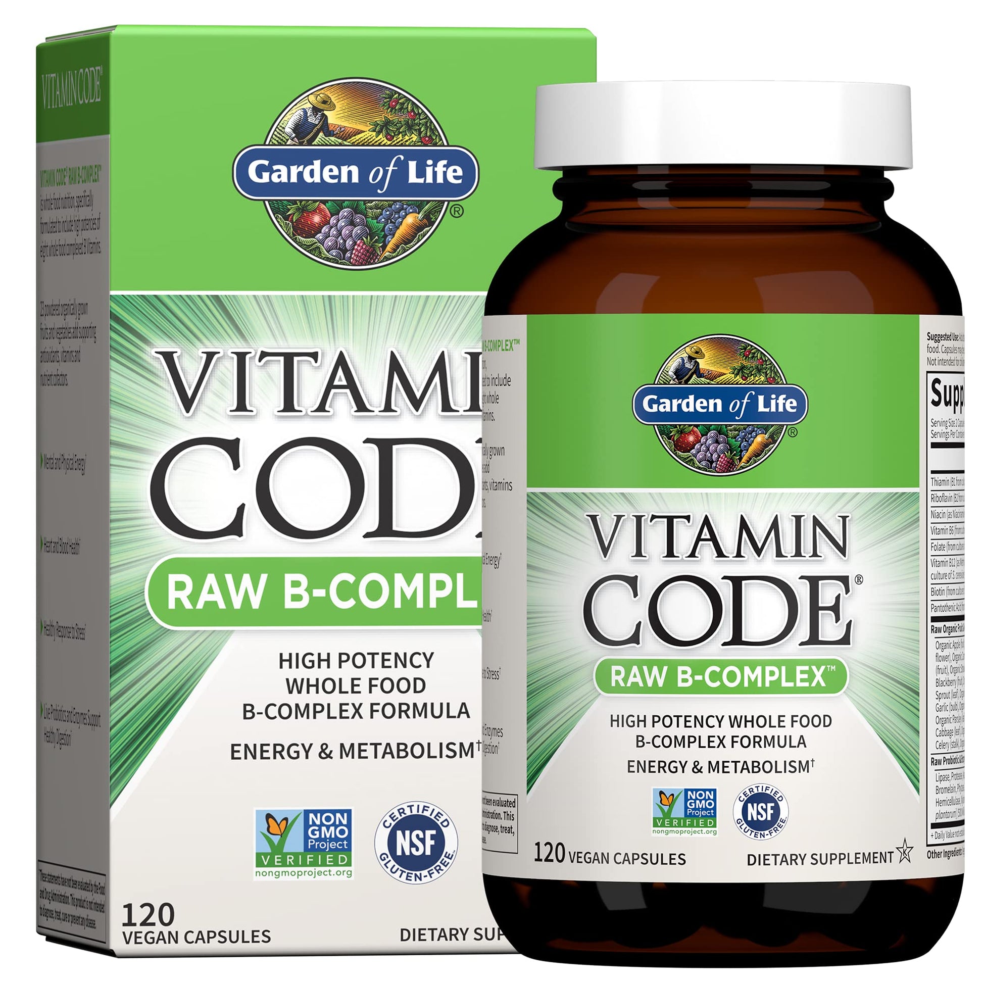 Garden of Life Vitamin B Complex Capsule 120 Count