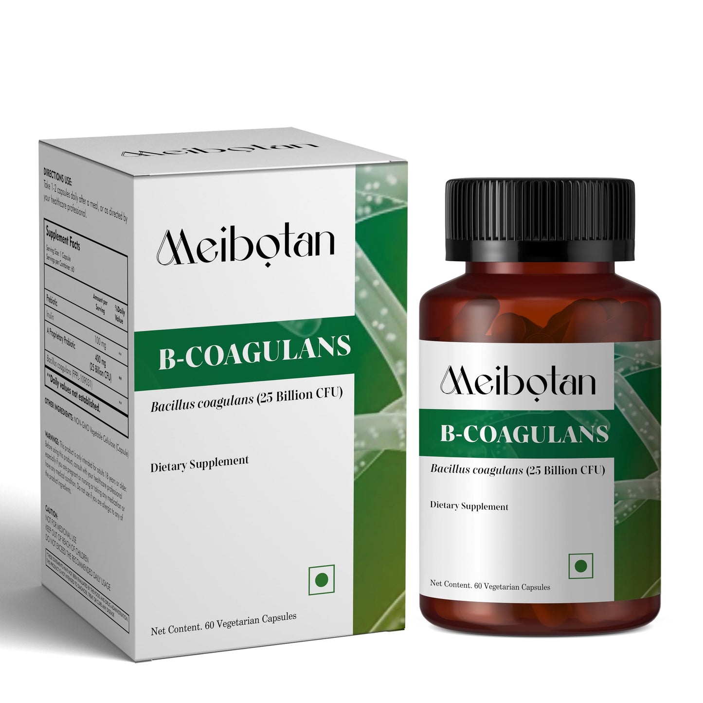 MEIBOTAN Bacillus Coagulans Probiotics Capsule, 60 Count