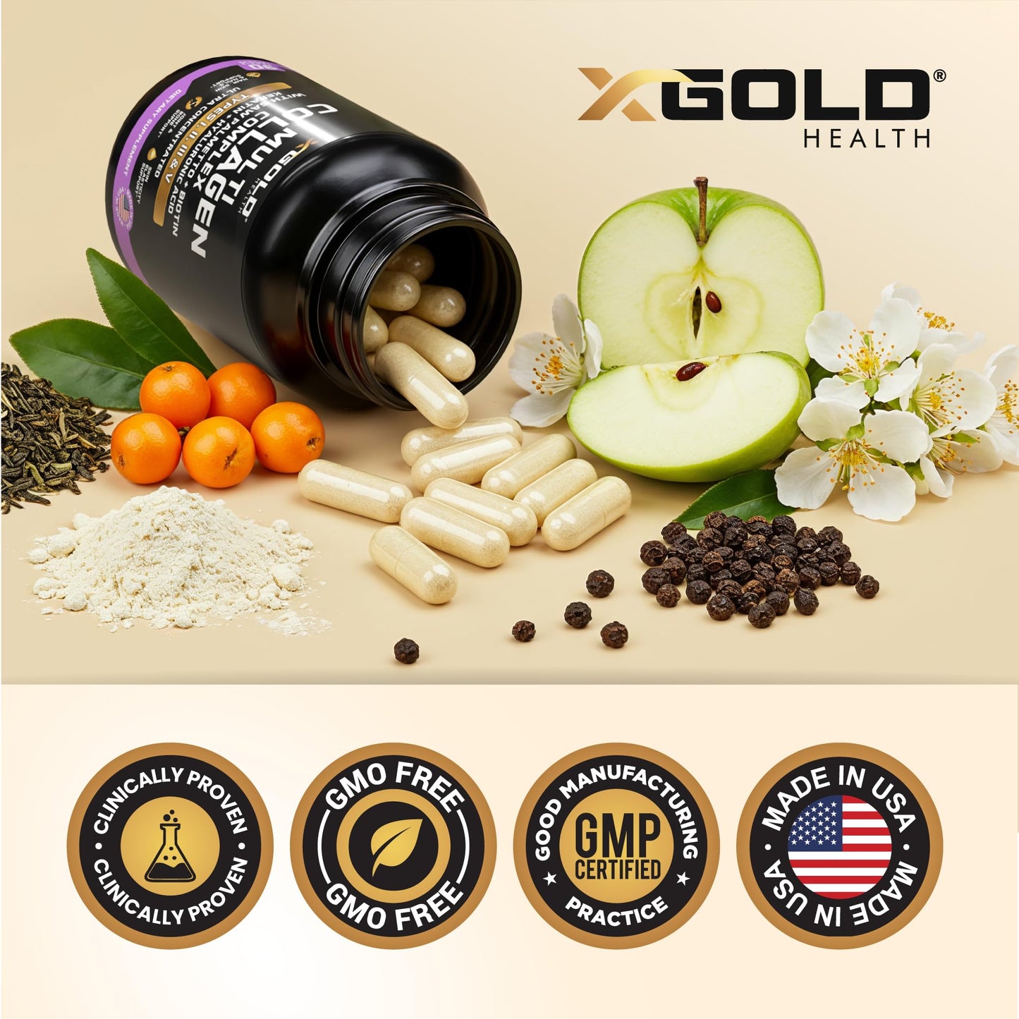 X Gold Health Collagen Complex Capsules, 90 Capsules