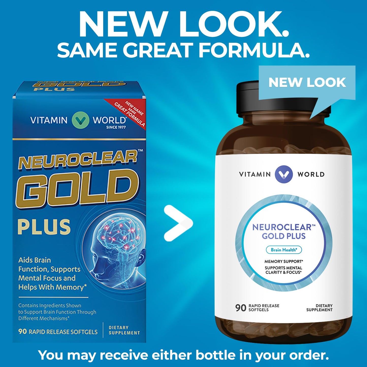 Vitamin World NeuroClear Gold Plus Softgels, 90