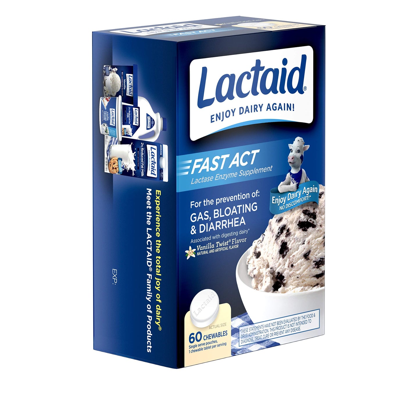 Lactaid Fast Act Lactose Intolerance Relief Chewables, 240 Count