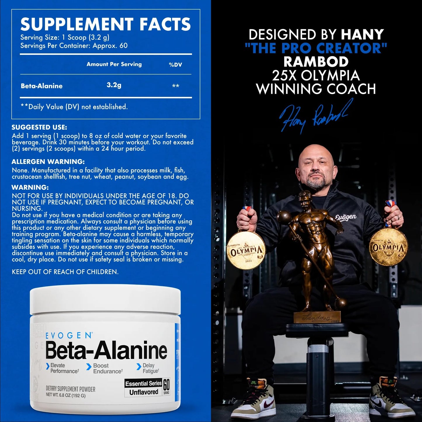 Evogen Beta-Alanine Powder 6.8 Ounce