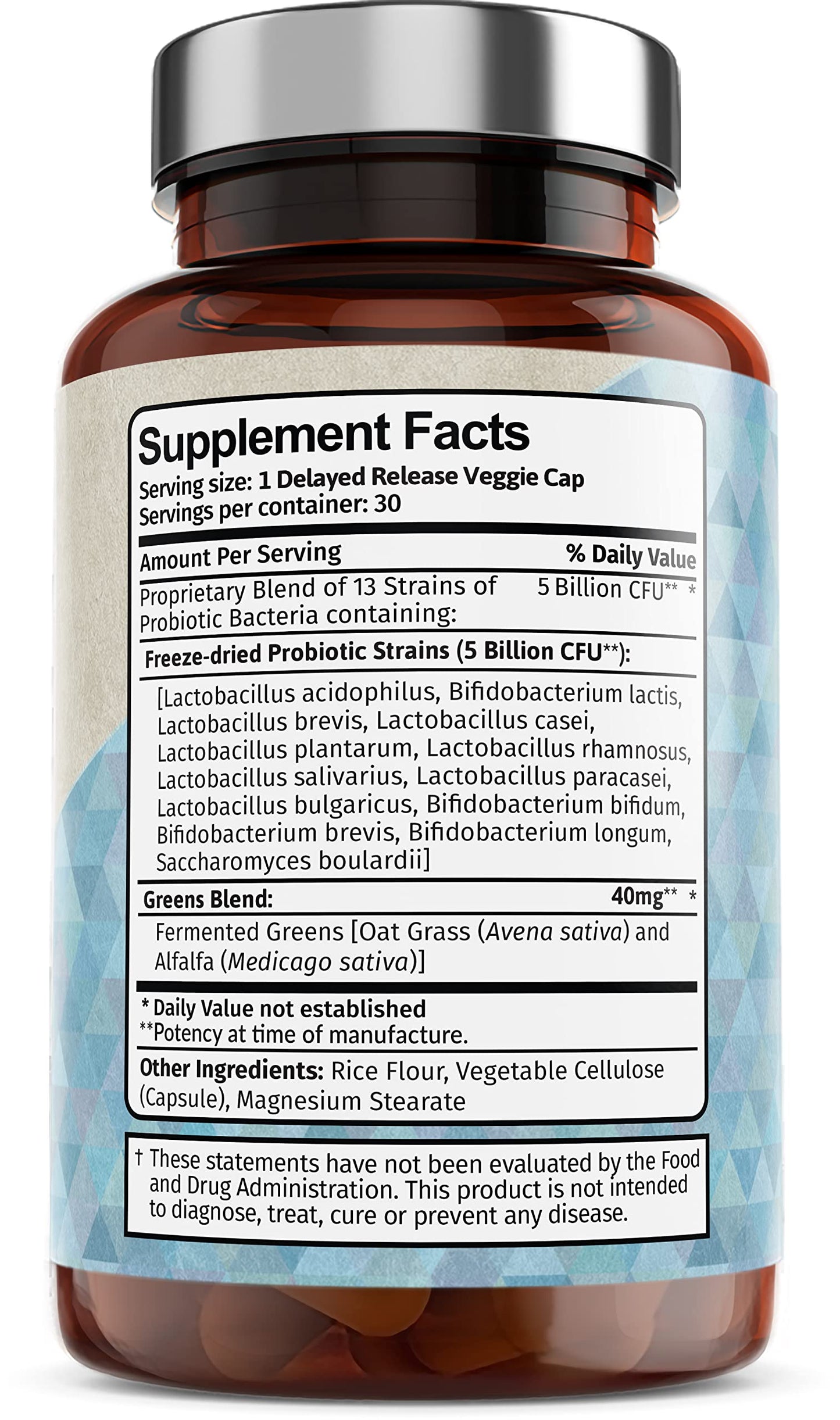 Vitamin Bounty Pro-Daily Probiotic 5 Billion CFU - 13 Strains with Lactobacillus Acidophilus & Bifidobacterium for Digestive Health - Probiotics for Men & Women Gut Health Support Capsules, 30 Count
