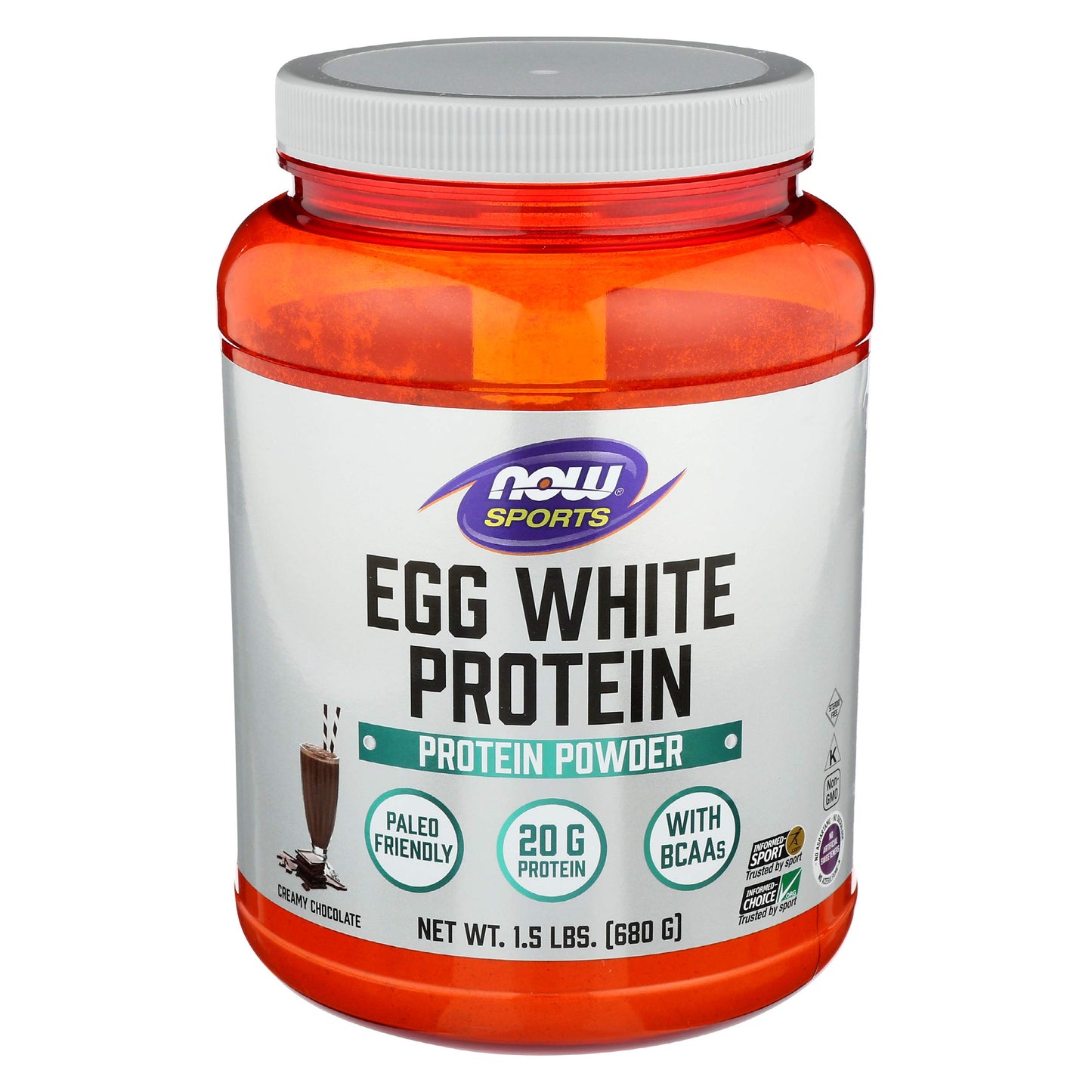 NOW Foods Egg White Protein Powder Chocolate 24 Ounces