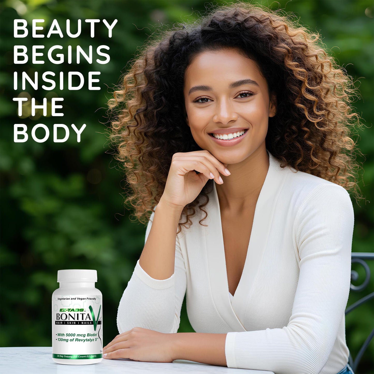 Essential Source Bonita V Hair, Skin & Nails Vitamins for Women and Men - 5000 mcg Biotin - Vegan Tablets, 60 Count