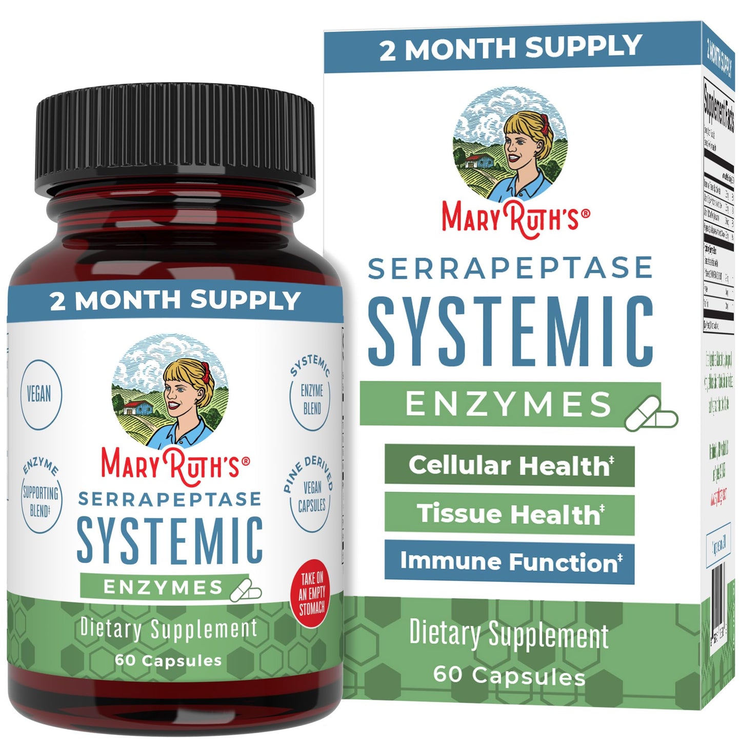 MaryRuth's Serrapeptase Enzymes Capsules, 60 Count