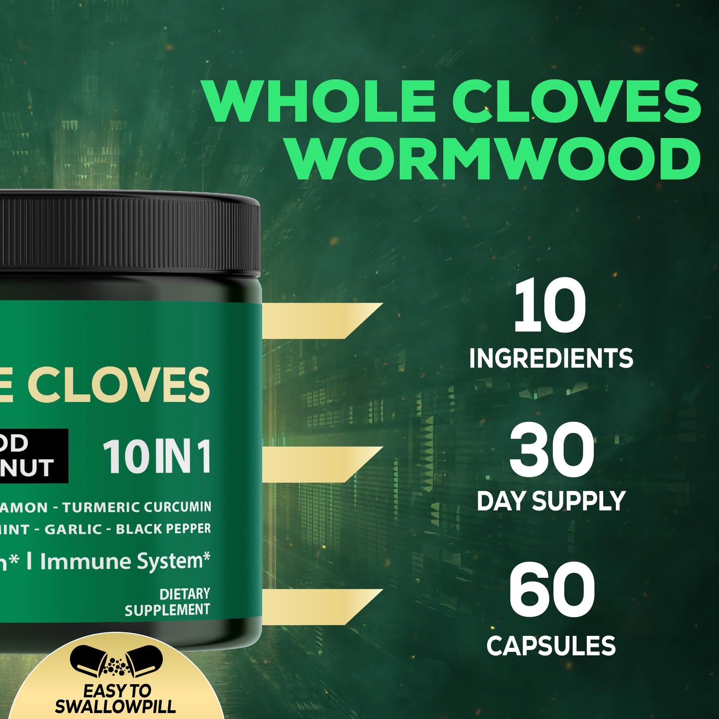 Satoomi 10-in-1 Clove Supplement Capsules, 60 Count