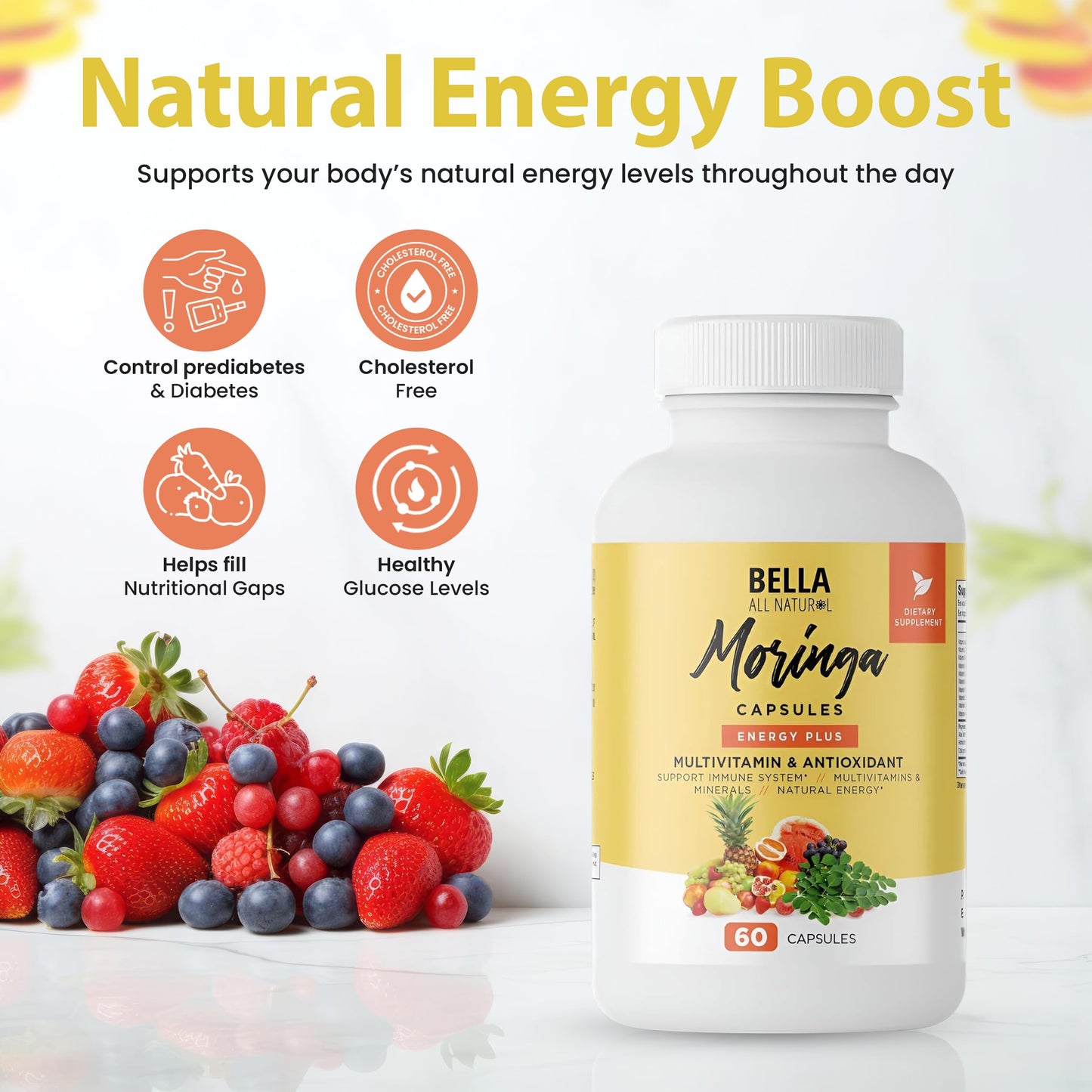 Bella All Natural Moringa Capsules Capsule 60 Count