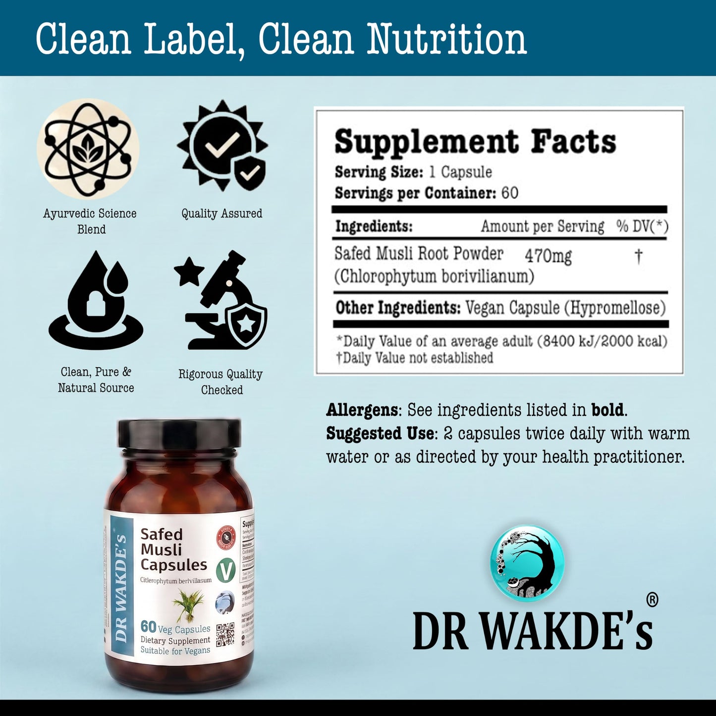 DR WAKDE's Safed Musli Capsules 1 Count