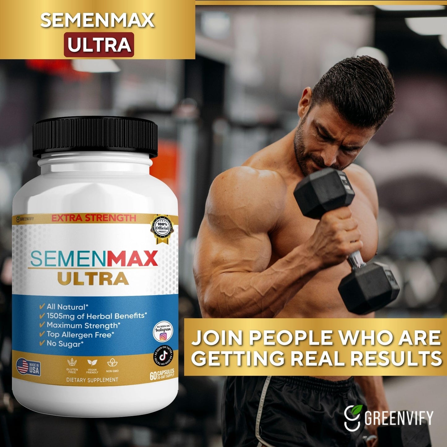 GREENVIFY Semenmax Ultra Organic Maca Root Complex Capsules 60