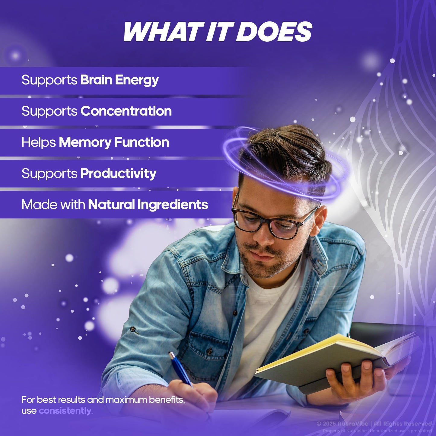 NutraVibe MemoVive Brain and Memory Support Capsule, 60 Capsules