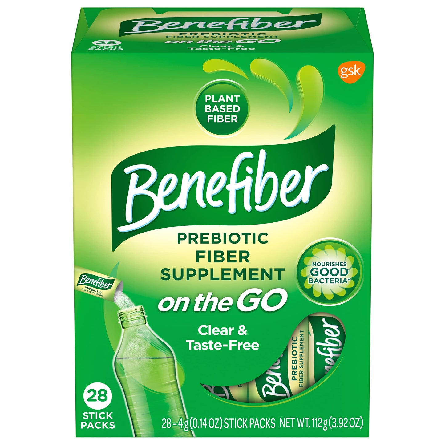 Benefiber On The Go Prebiotic Fiber Supplement Powder, 28 Sticks