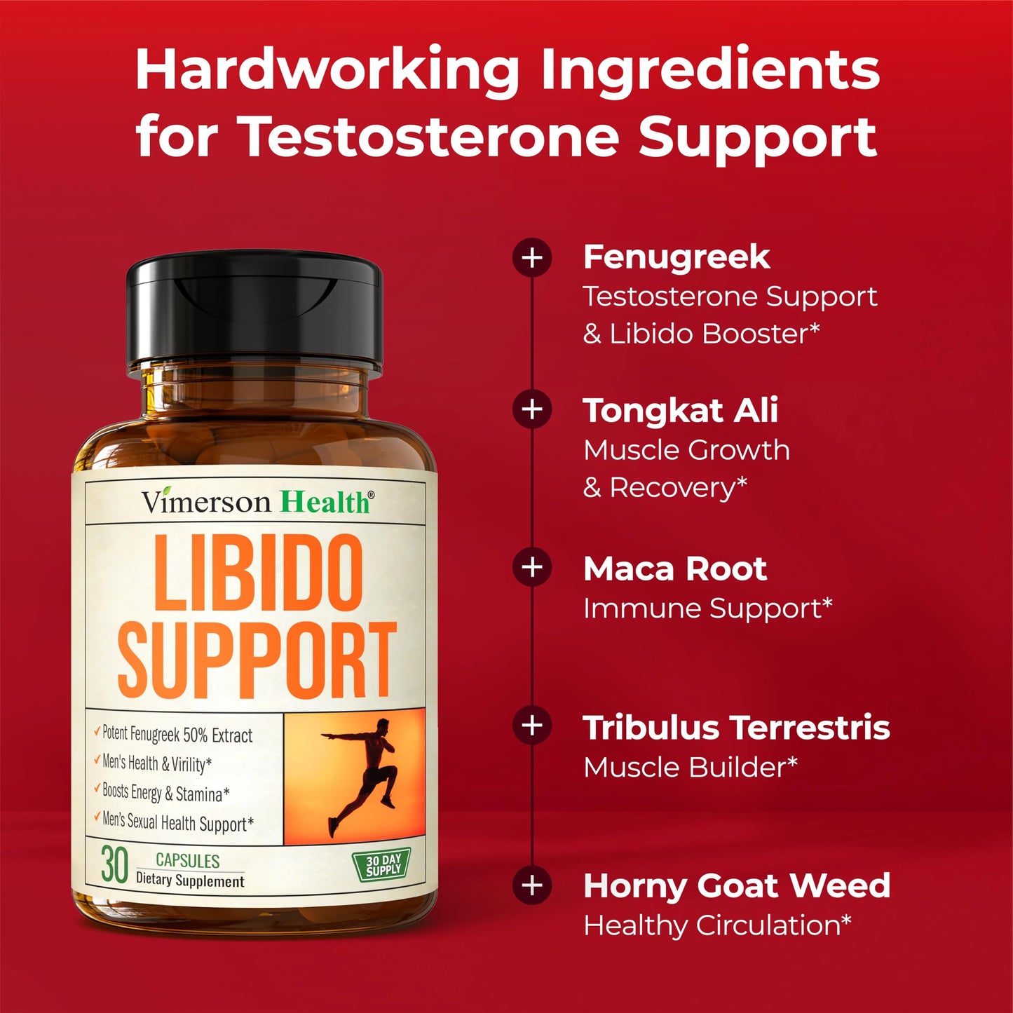 Vimerson Health Fenugreek Supplement for Libido Support Capsule 30 Count