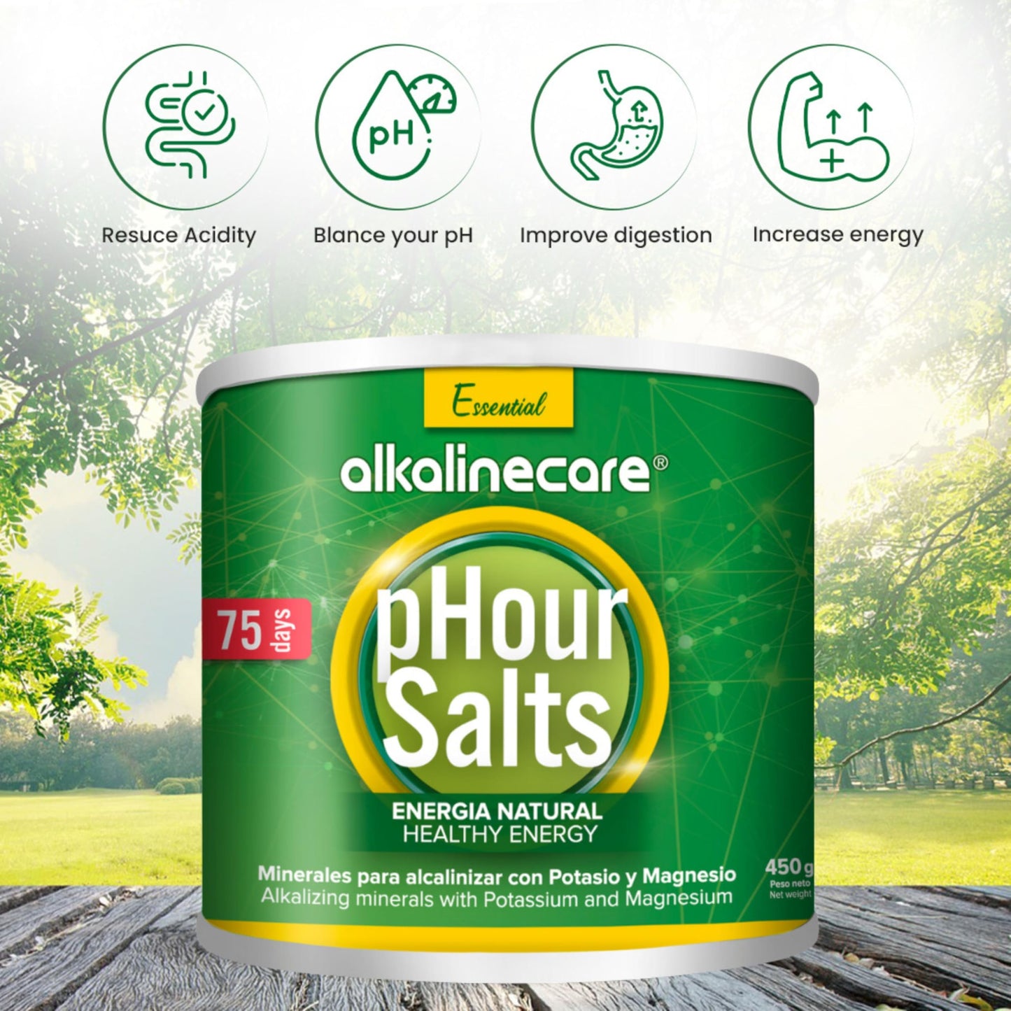 Premium Alkalinecare PHOUR Salts Powder, 15.87 Ounce