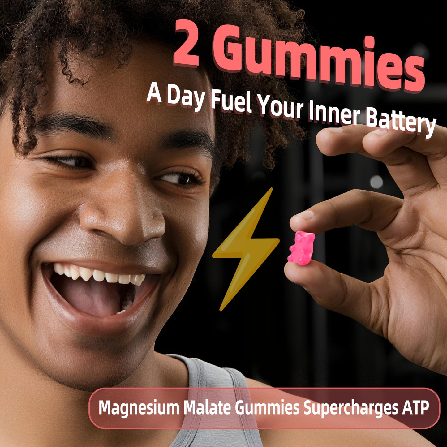 Joywiit Magnesium Malate Gummies 1000mg, 60 Count