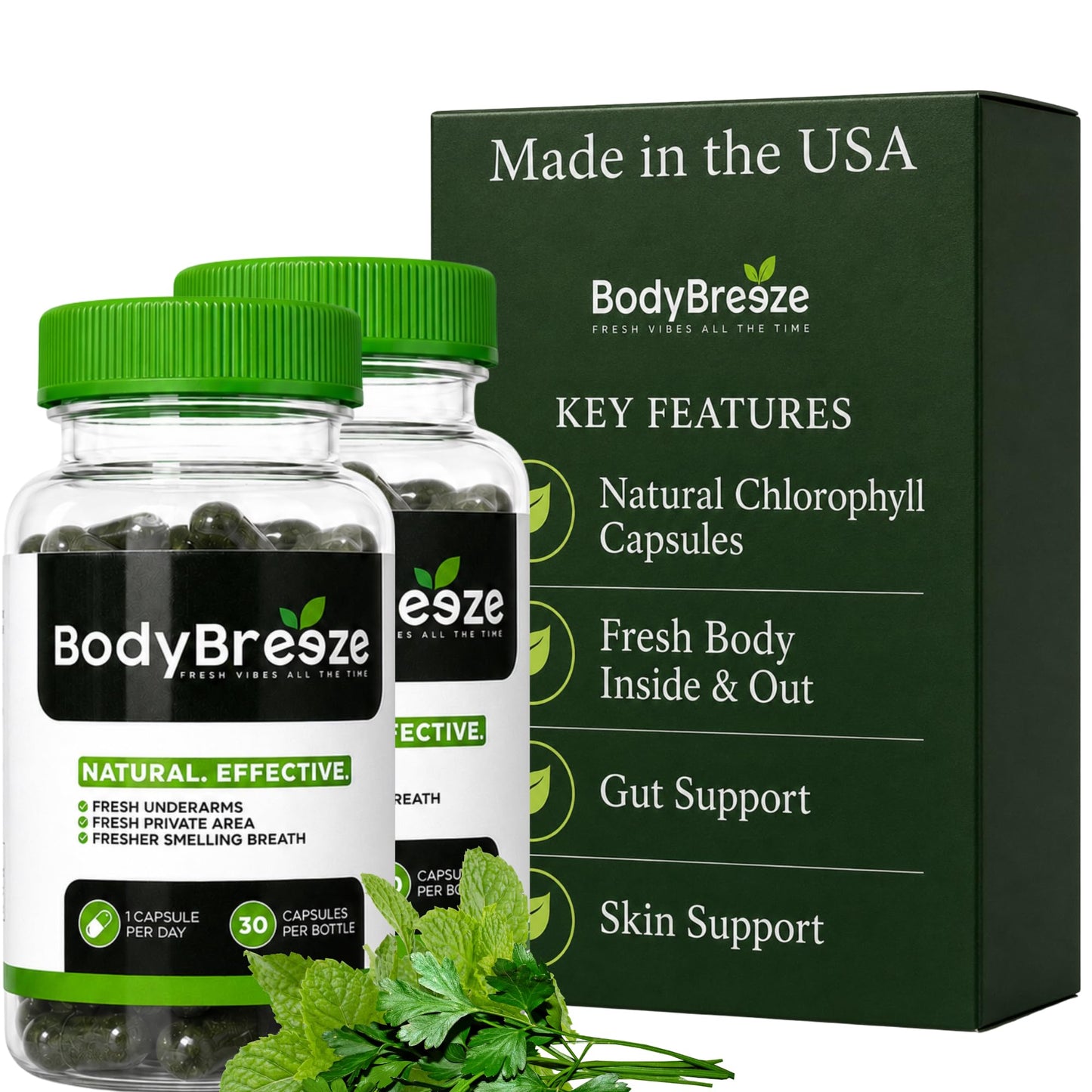 BodyBreeze Internal Deodorant Supplement 60 Capsules