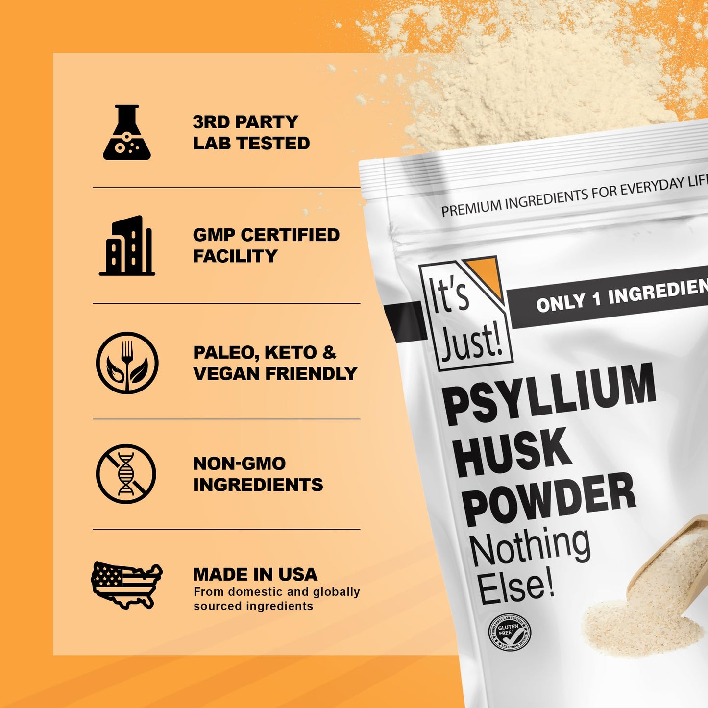 It's Just! Psyllium Husk Powder, 64