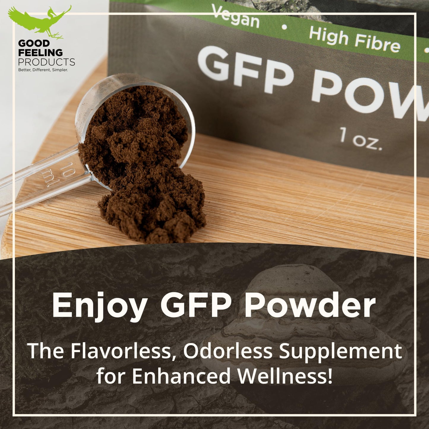 Good Feeling Products GFP Powder Mushroom Supplement Tinder Conk - Immune Support for Men & Women, 1 Ounce