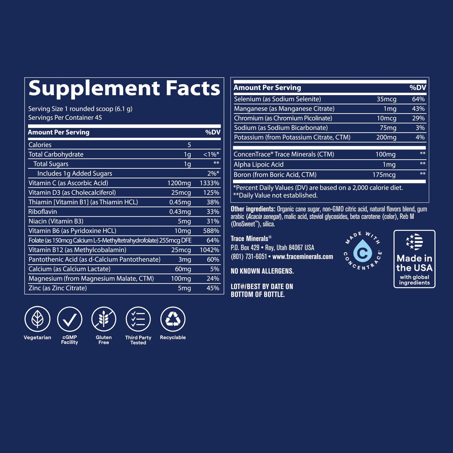 Trace Minerals Power Pak Powder 9.7 Ounce