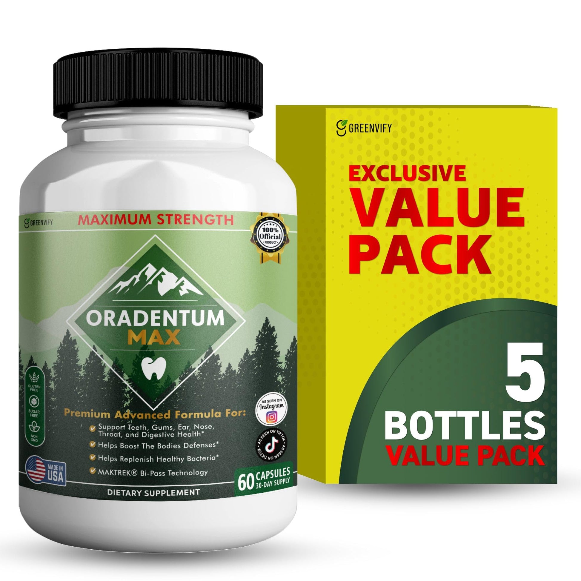 GREENVIFY Oradentum Max Probiotic Supplement 300 Capsules