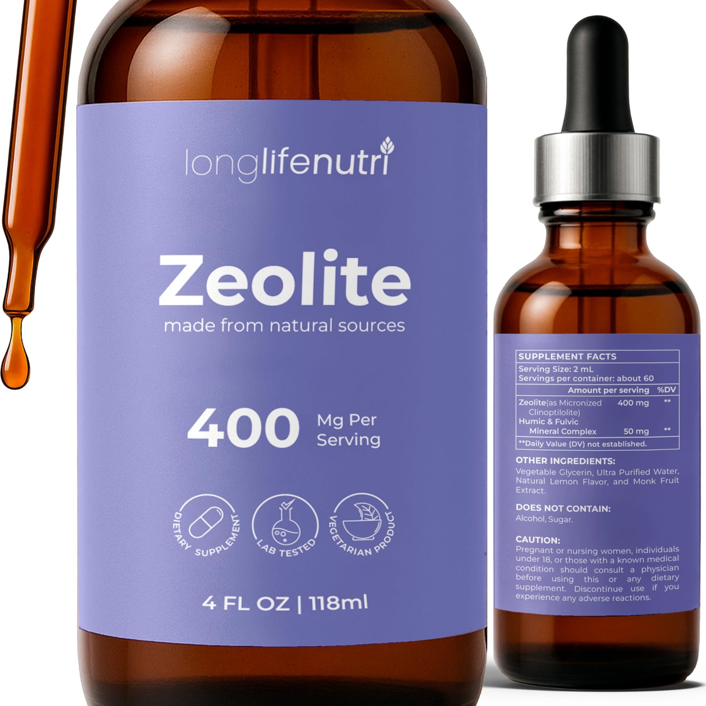 LongLifeNutri Zeolite Clinoptilolite Capsules, 120 Count