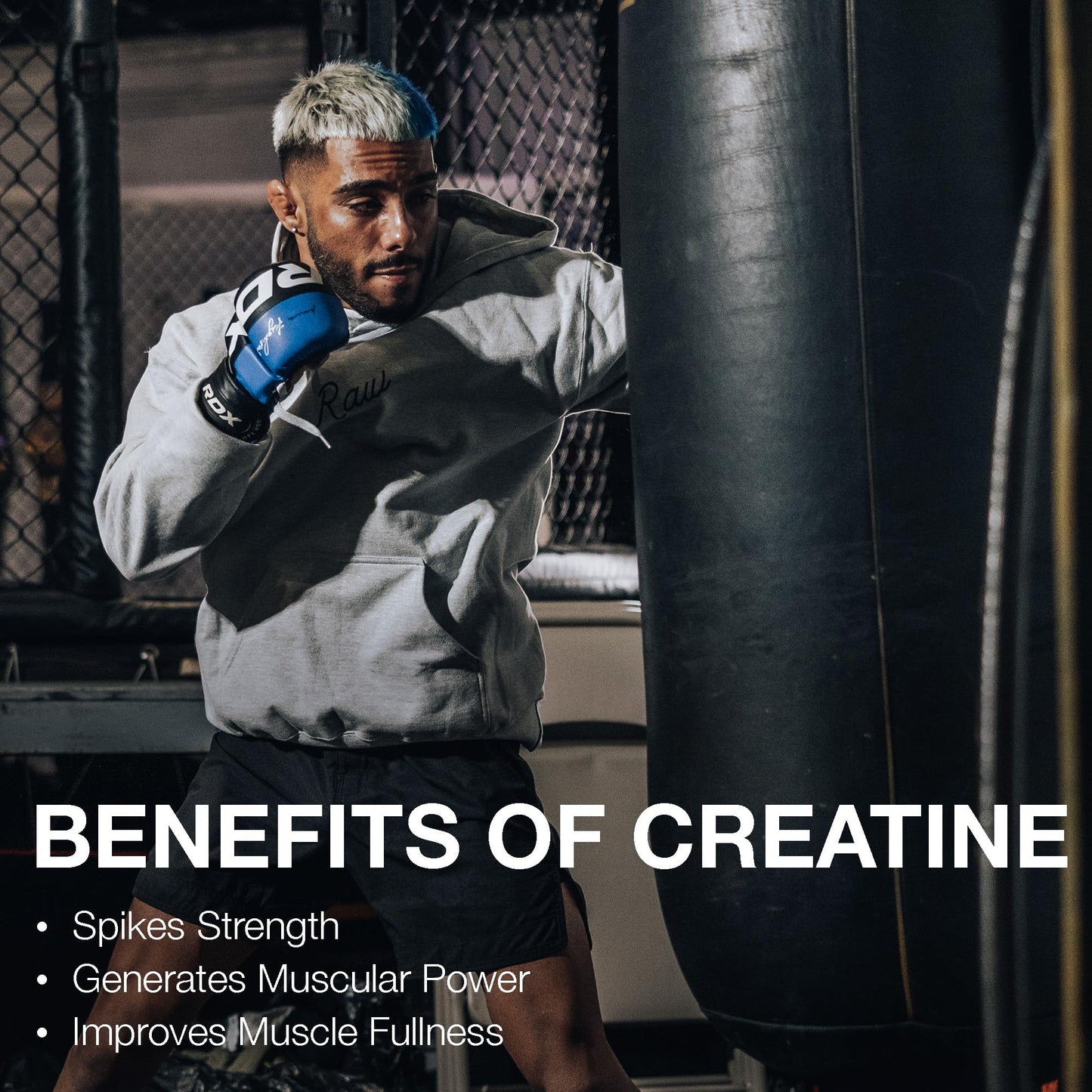 RAW Creatine Monohydrate Powder Unflavored, 5.3 Ounces