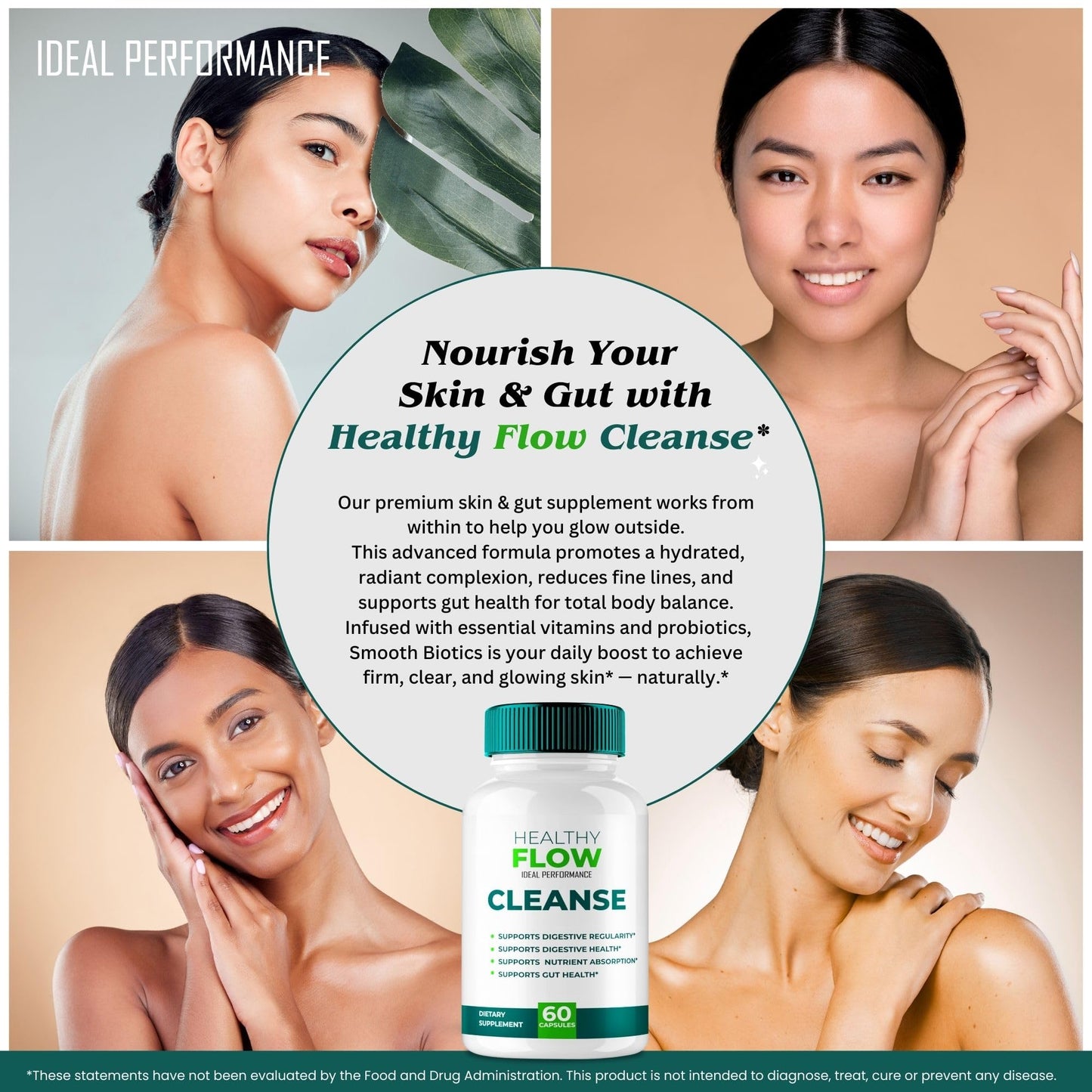 IDEAL PERFORMANCE Healthy Flow Cleanse Capsules 120