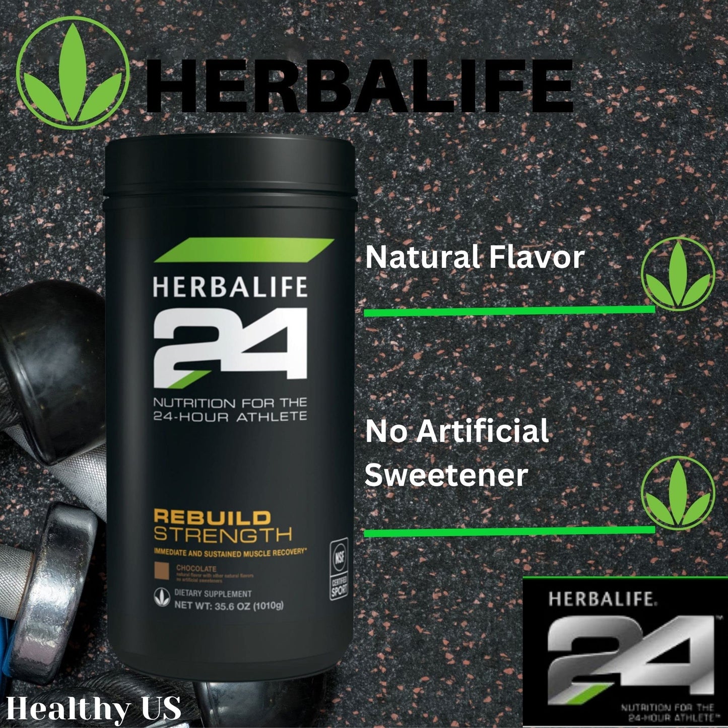 Herbalife 24 Rebuild Strength Powder, Chocolate, 35.6 oz