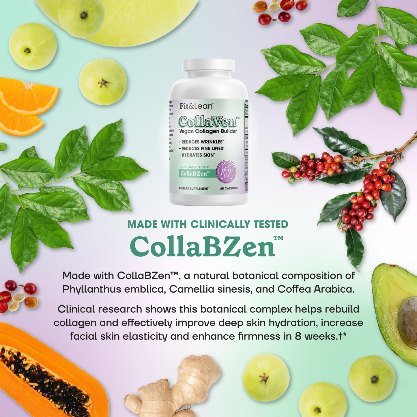 Fit & Lean CollaVen Vegan Collagen Builder Capsules, 60 Count