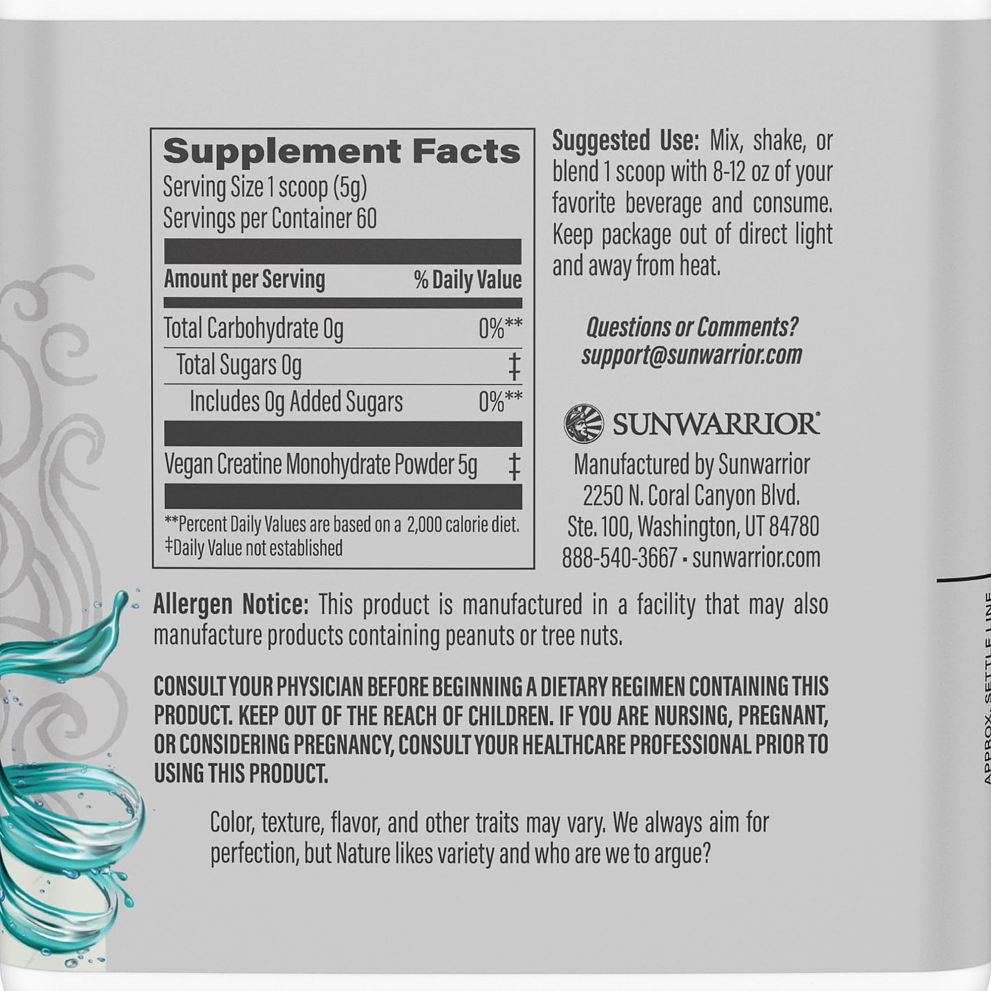 Sunwarrior Vegan Protein Powder & Creatine Monohydrate Powder, 20 Servings & 60 Servings