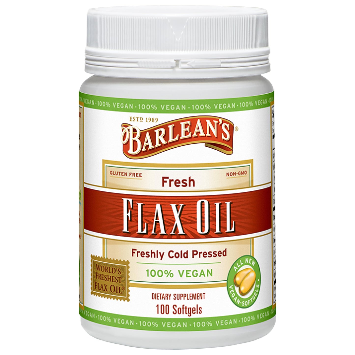 Barlean's Vegan Flaxseed Oil Softgels 100 Count