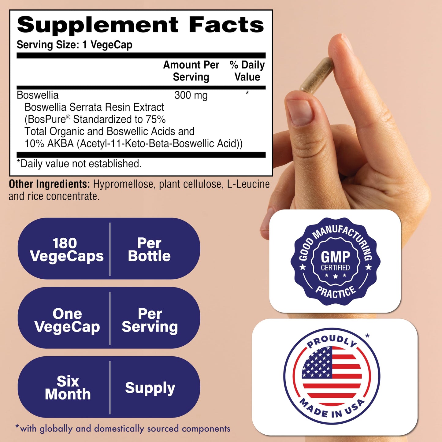 Health Thru Nutrition Boswellia 300mg Capsules 180 Count
