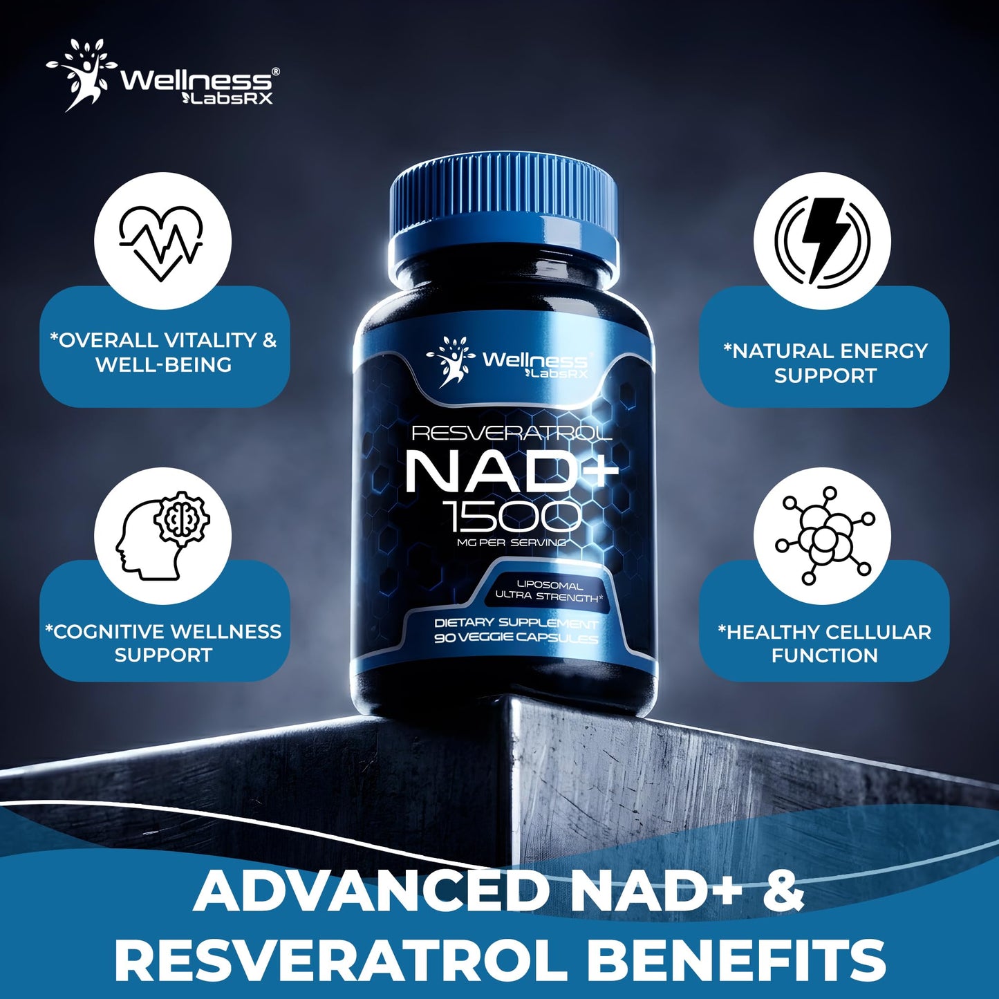 WELLNESS LABSRX Liposomal NAD Supplement Capsule, 90 Count