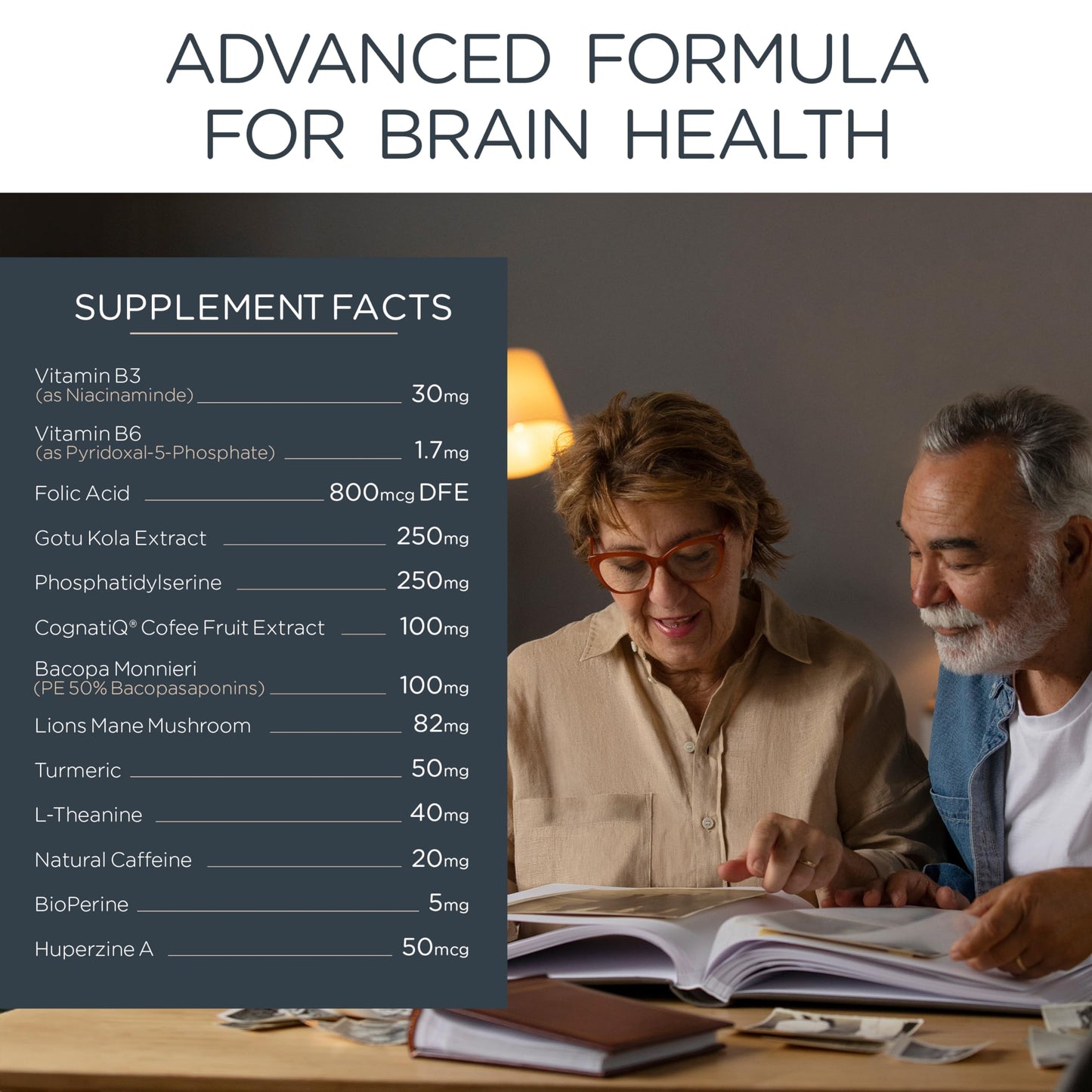 TRULIFE NATURALS NEUROACT Brain Health Memory, Focus, Concentration, Mental Clarity with CognatiQ, Vitamin B3 & B6 Capsule, 60 Capsules