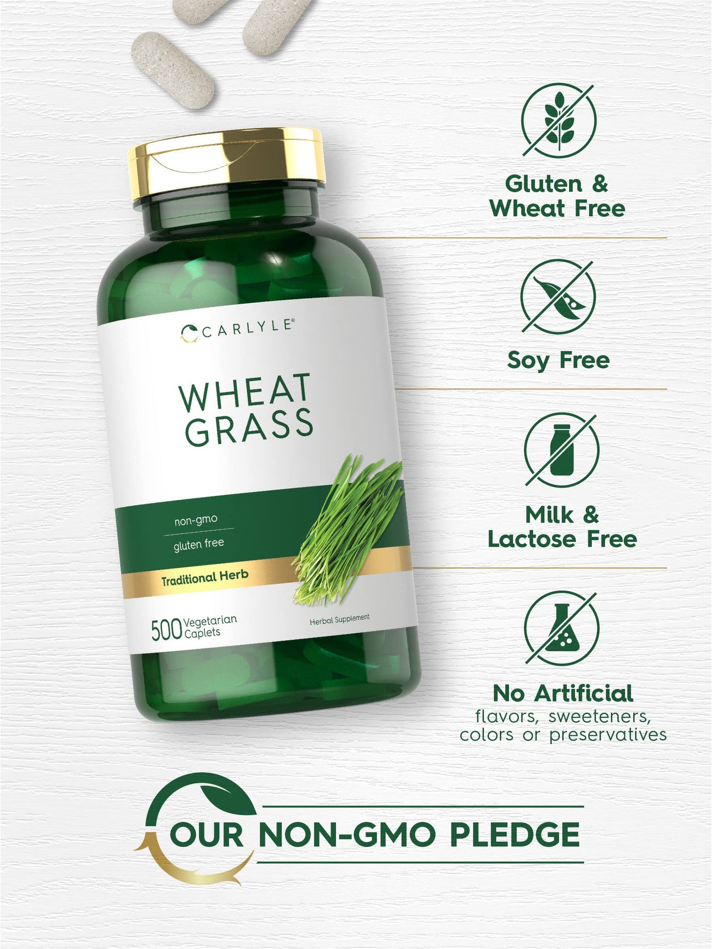 Carlyle Wheat Grass Supplement Caplets 500