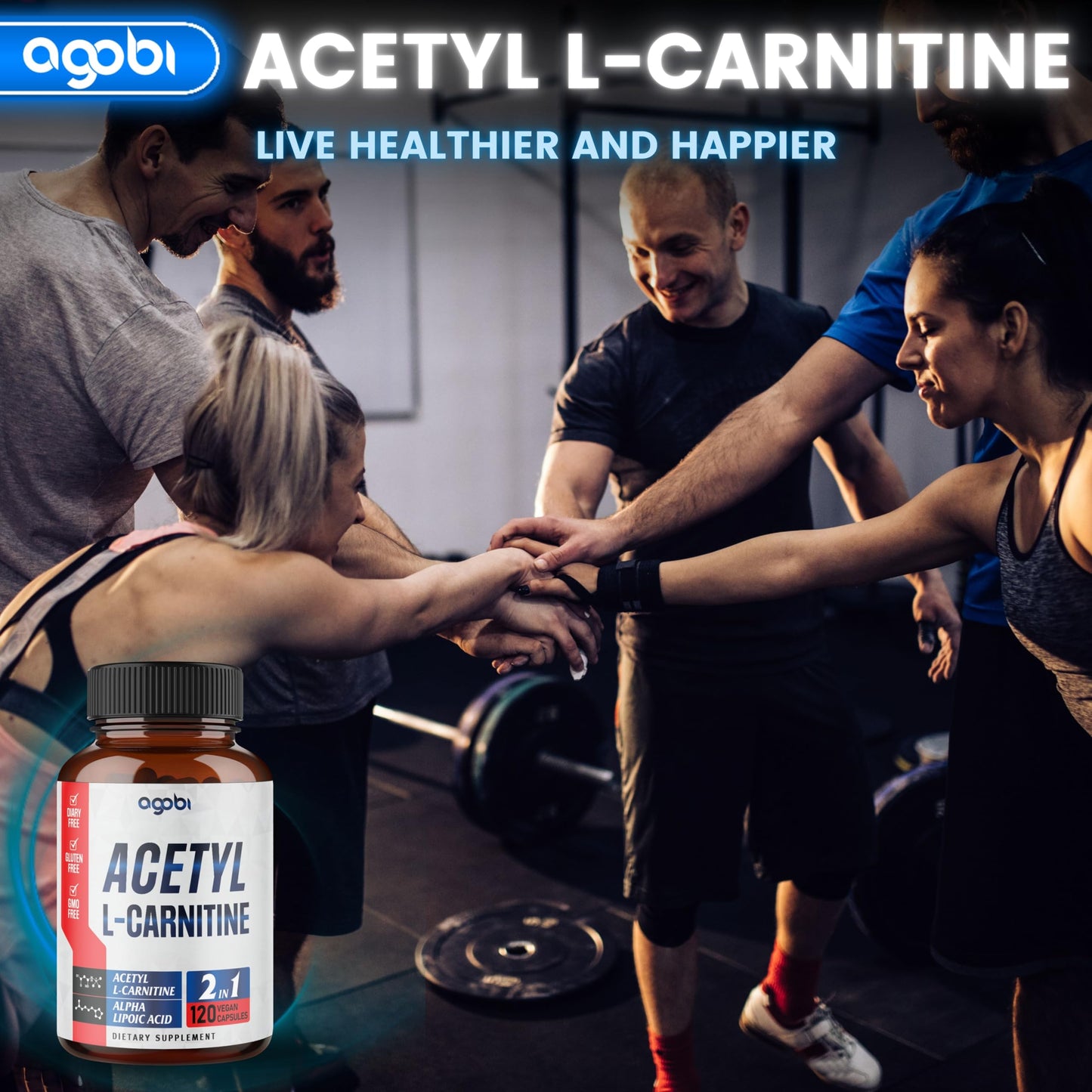 agobi Acetyl L-Carnitine & Alpha Lipoic Acid Complex 1500mg Capsules, 120 Count