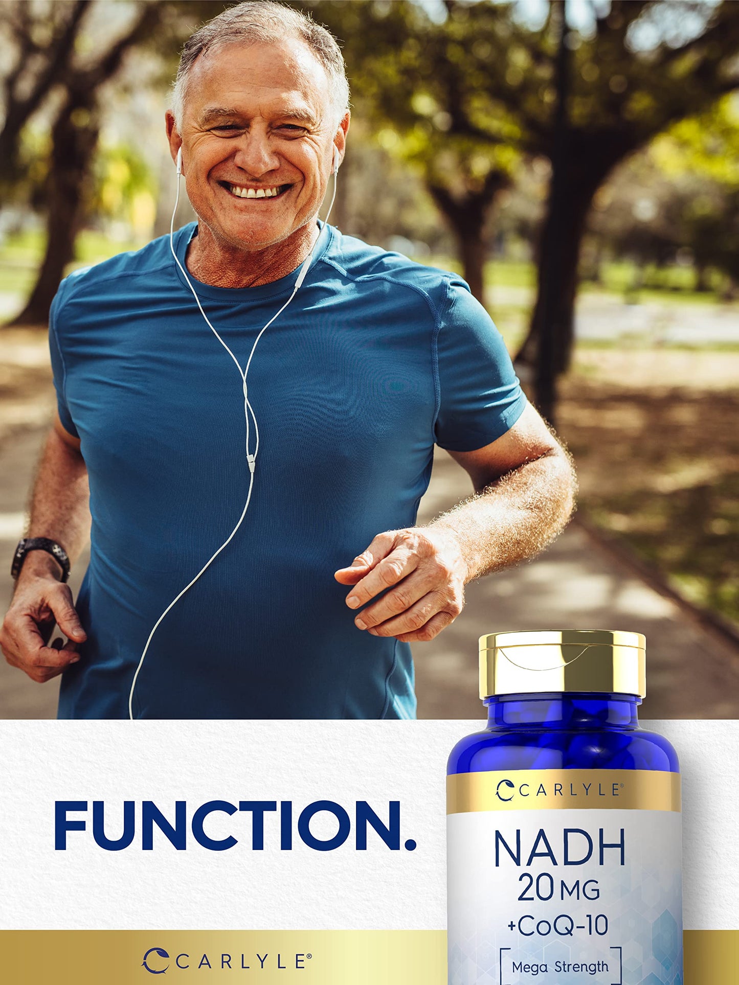 Carlyle NADH CoQ10 Supplement 20mg, 60 Capsules