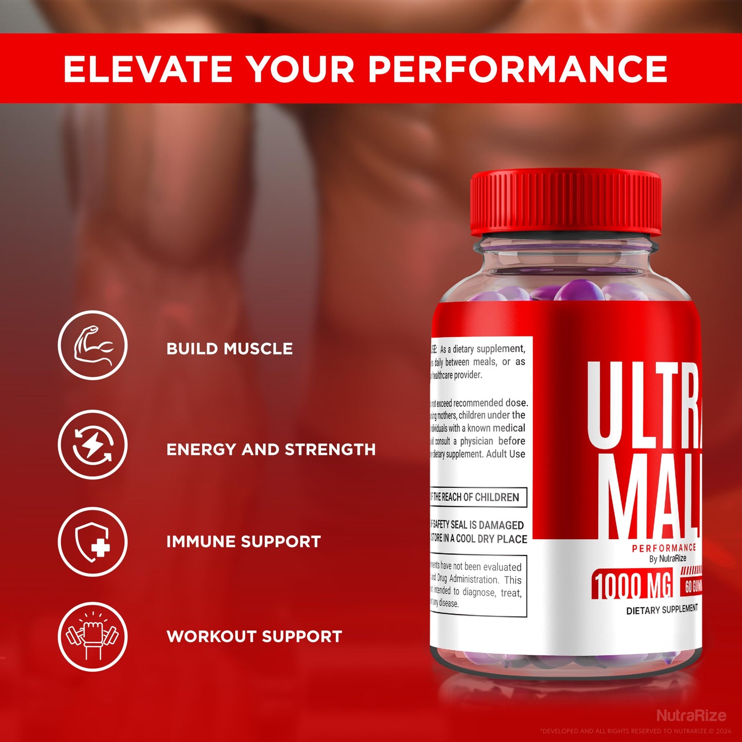 NutraRize Ultra Male 180 Gummies