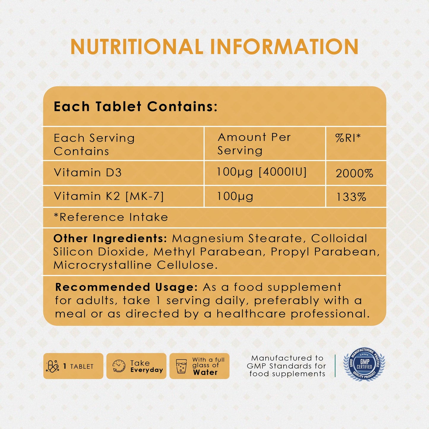 AMBROSIAL Vitamin D3 & K2 Tablet, 120 Tablets