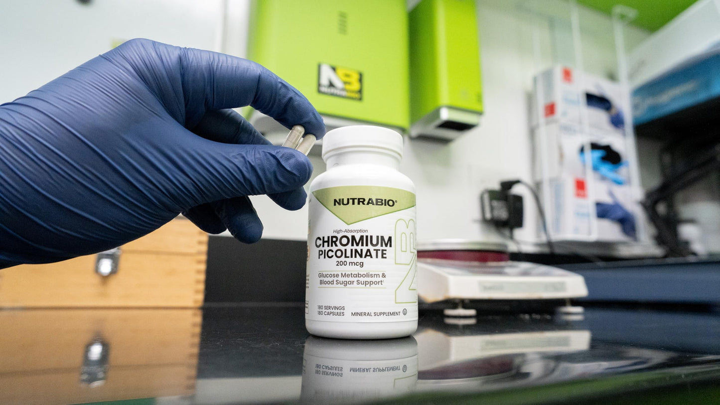 NutraBio Chromium Picolinate 200mcg Capsule 180 Count