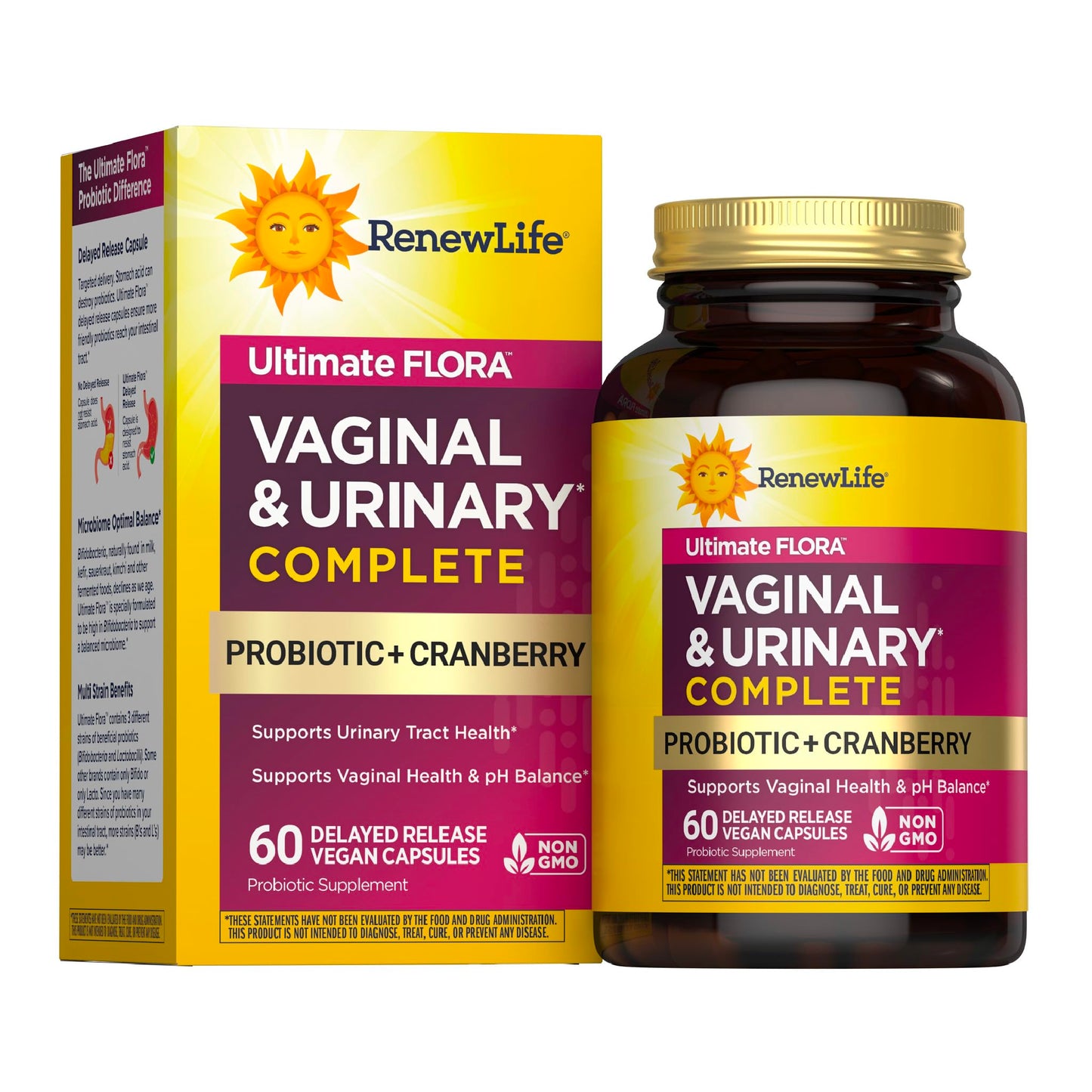 Renew Life Ultimate Flora Womens Probiotic with Cranberry 5 Billion CFU Capsule, 60 Count