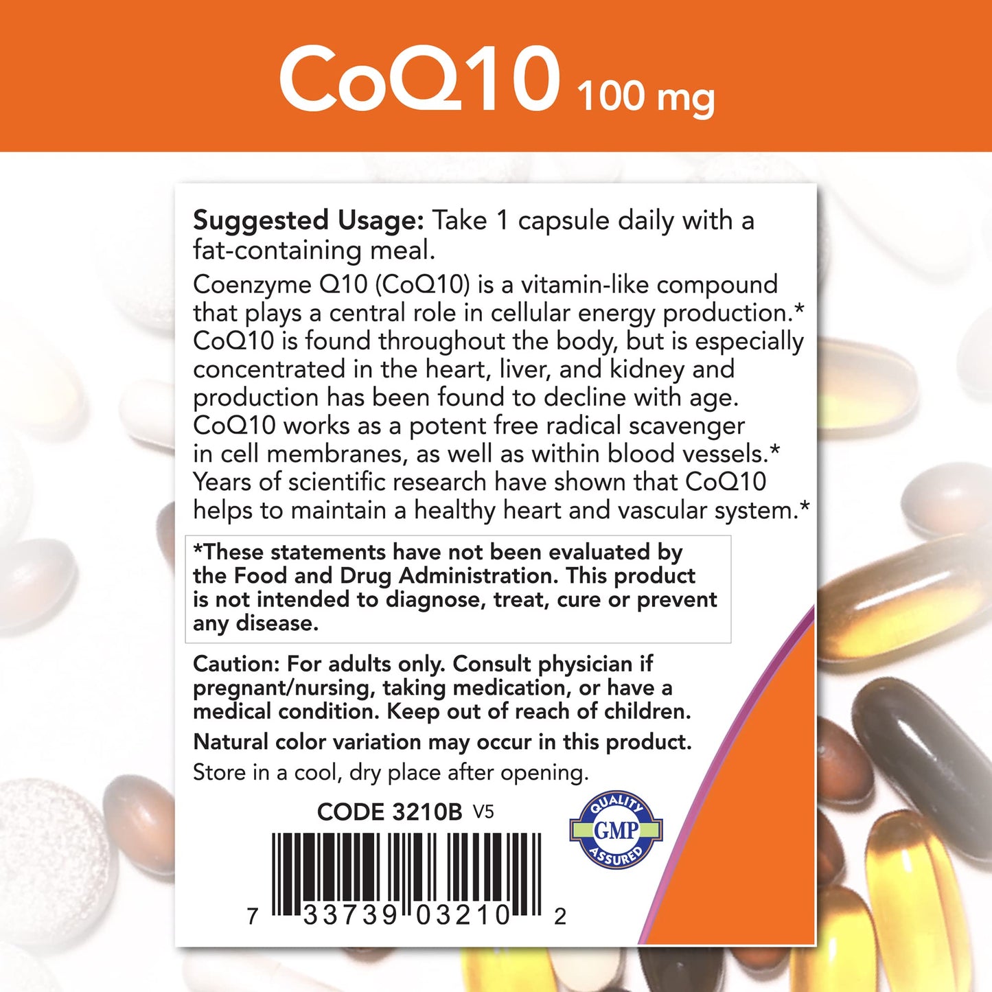NOW Foods CoQ10 100mg Capsule, 30 Count