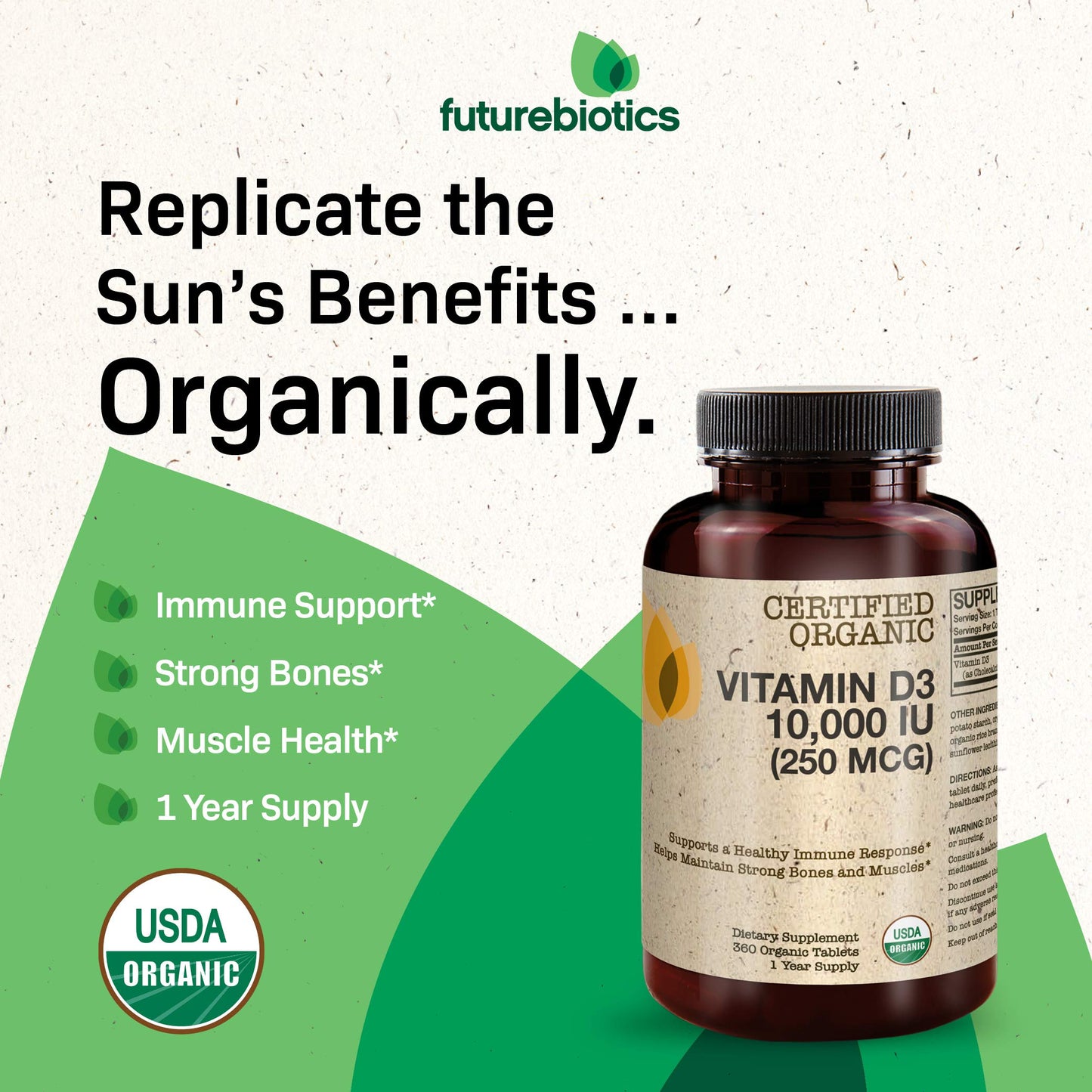 Futurebiotics Vitamin D3 10,000 IU (250 mcg) Tablet, 360 Tablets