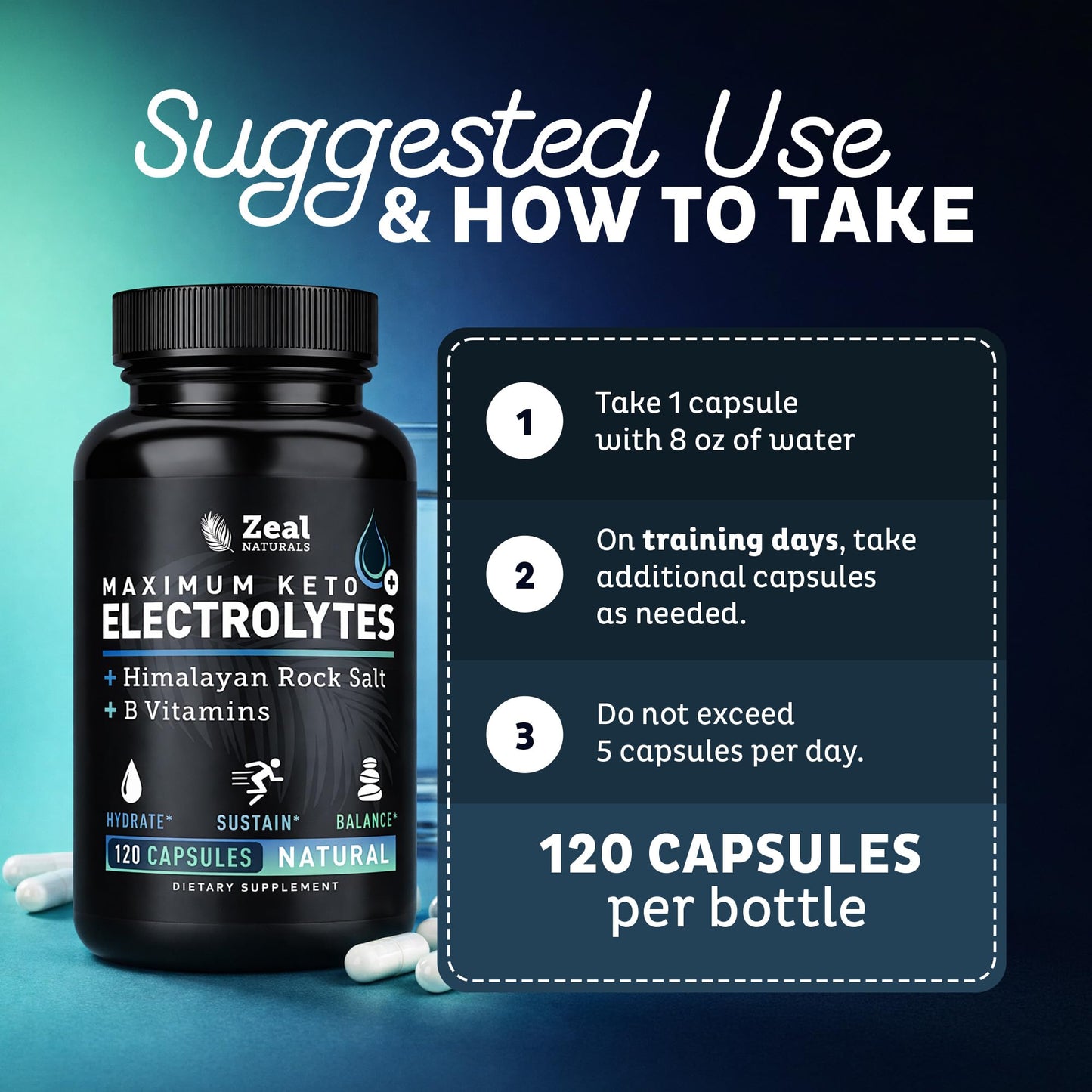 Zeal Naturals Keto Electrolyte Powder 120 Count